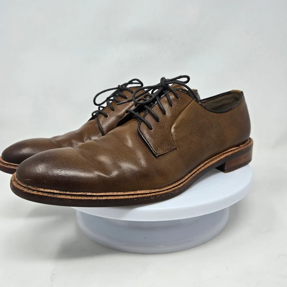 Gordon Rush Hester Mens Brown Textured Leather Derby Dress Shoes 300124 SZ 10.5